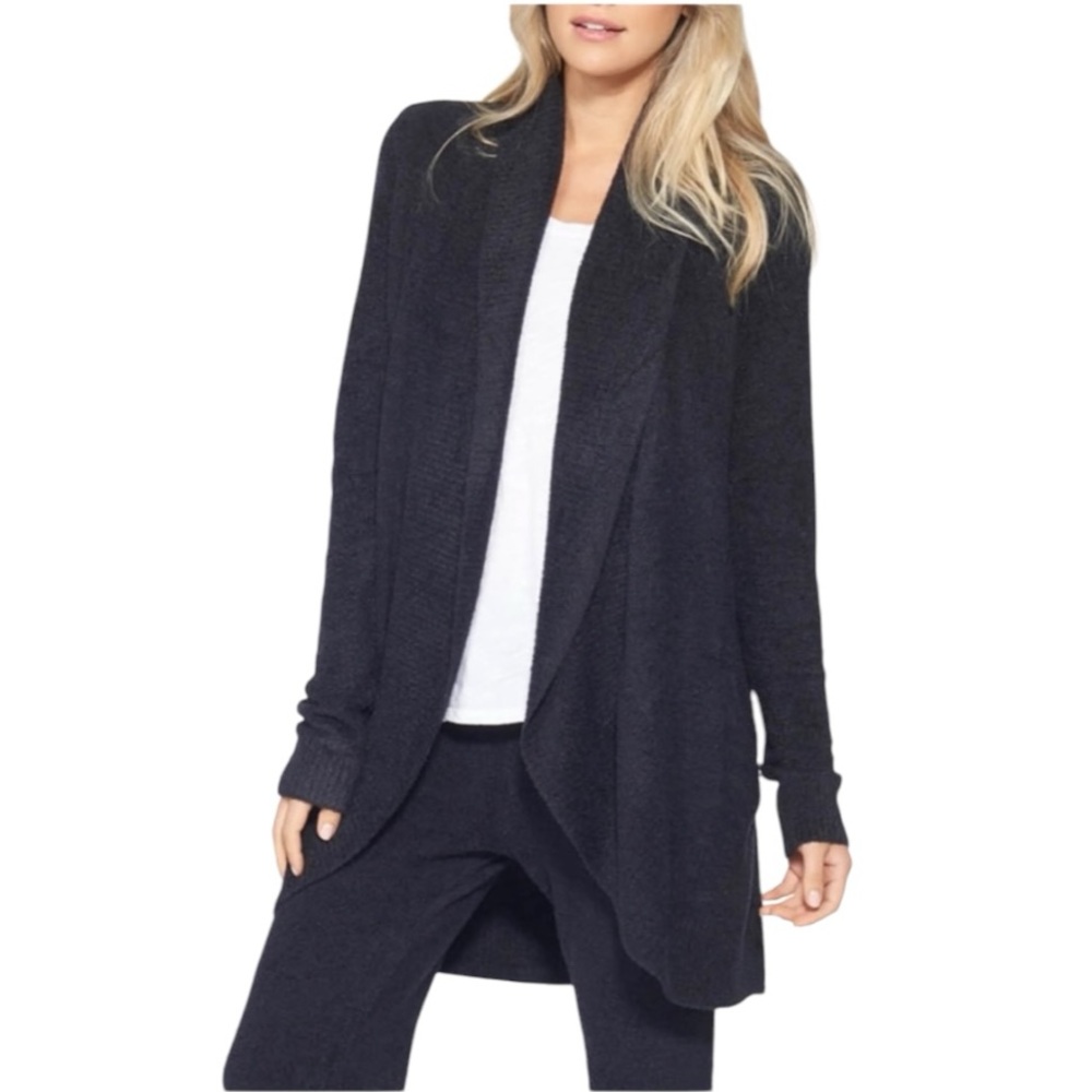 Barefoot Dreams Black 452 Cozychic Shawl Collar Cardigan Size: XS/S